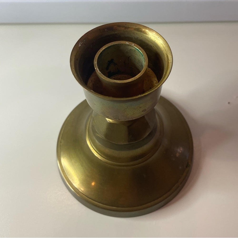 Brass Candlestick Holder 4.5 Inch Vintage Mid Century Modern MCM Modern Heritage